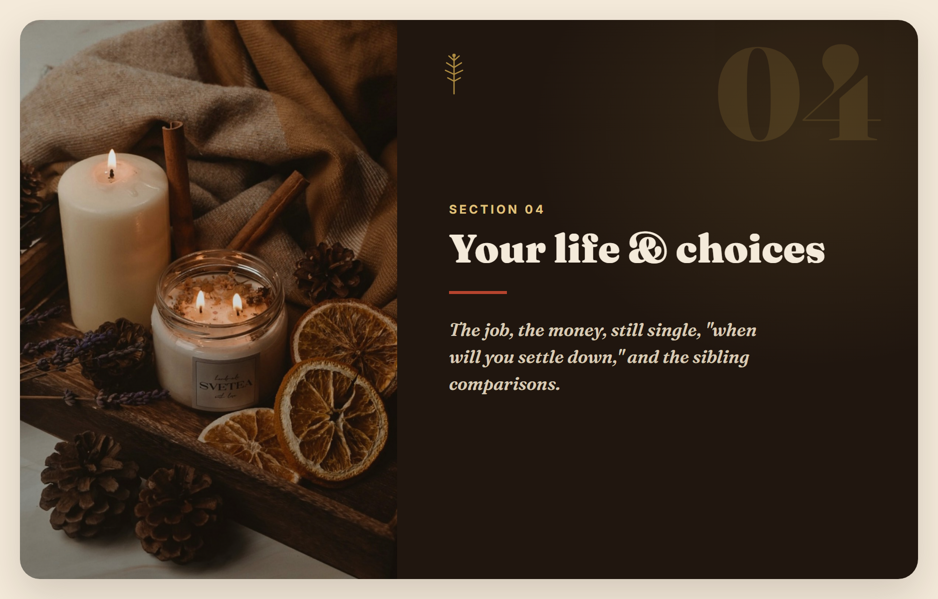 Section 4: your life and choices